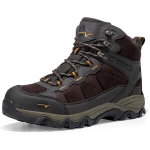 NORTIV 8 Men's Waterproof Hiking Boots Mid Trekking Mountaineering Shoes Brown